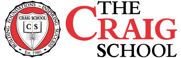 Craig School logo with a red circular seal reading Building Foundations, Inspiring Success, next to red CRAIG wordmark.